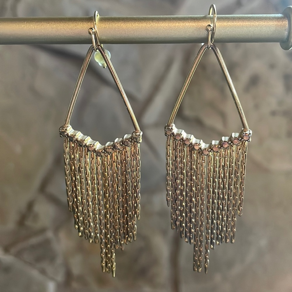 Gold Chandelier Tassle Earrings